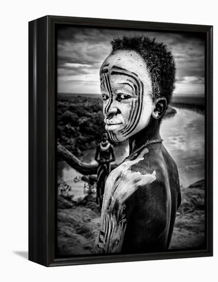 A Boy of the Karo Tribe. Omo Valley (Ethiopia)-Joxe Inazio Kuesta-Framed Premier Image Canvas