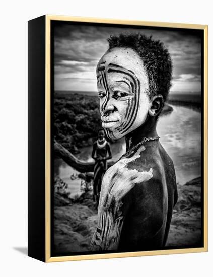 A Boy of the Karo Tribe. Omo Valley (Ethiopia)-Joxe Inazio Kuesta-Framed Premier Image Canvas