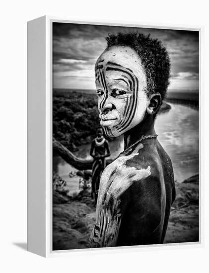 A Boy of the Karo Tribe. Omo Valley (Ethiopia)-Joxe Inazio Kuesta-Framed Premier Image Canvas