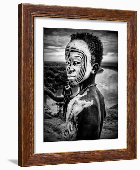 A Boy of the Karo Tribe. Omo Valley (Ethiopia)-Joxe Inazio Kuesta-Framed Photographic Print