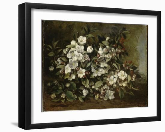 A Branch of Apple Blossoms also Said Cherry Blossoms-Gustave Courbet-Framed Giclee Print