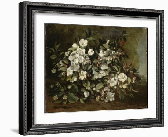A Branch of Apple Blossoms also Said Cherry Blossoms-Gustave Courbet-Framed Giclee Print