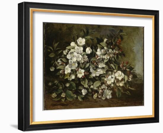 A Branch of Apple Blossoms also Said Cherry Blossoms-Gustave Courbet-Framed Giclee Print