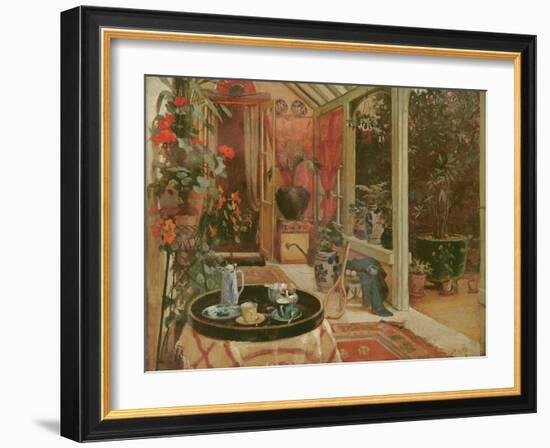 A Break for Tea (Oil on Panel)-Robert Walker Macbeth-Framed Giclee Print