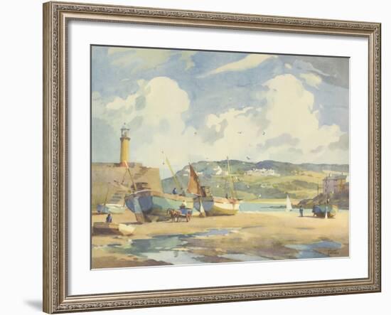 A Breezy day in the Harbour-Frank Sherwin-Framed Premium Giclee Print