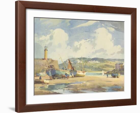 A Breezy day in the Harbour-Frank Sherwin-Framed Premium Giclee Print