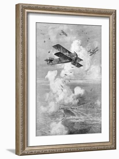 A Breguet French Biplane Bomber in Action, C1917-null-Framed Giclee Print
