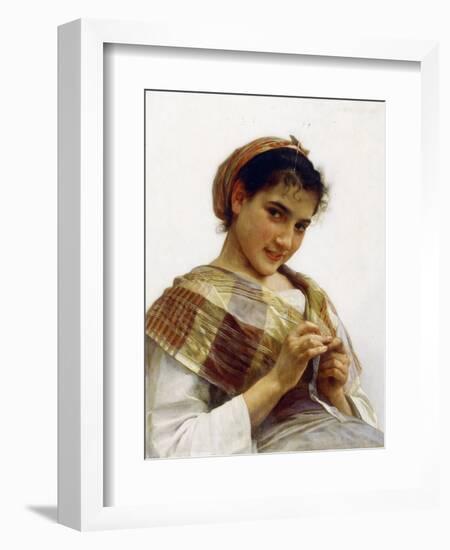 A Breton Girl, 1889-William Adolphe Bouguereau-Framed Giclee Print