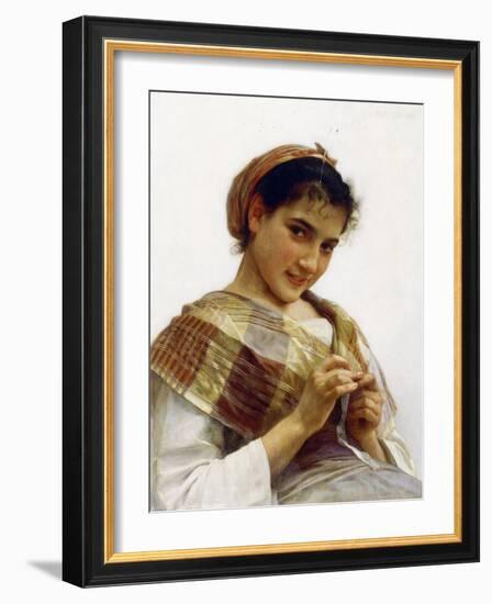 A Breton Girl, 1889-William Adolphe Bouguereau-Framed Giclee Print