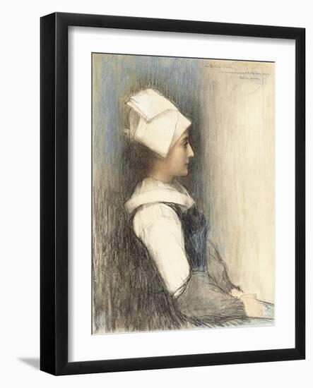 A Breton Girl-Pascal Adolphe Jean Dagnan-Bouveret-Framed Giclee Print