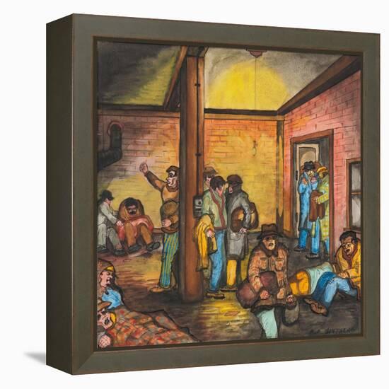 A Brick-Walled Room in an Abandoned Hall-Ronald Ginther-Framed Premier Image Canvas