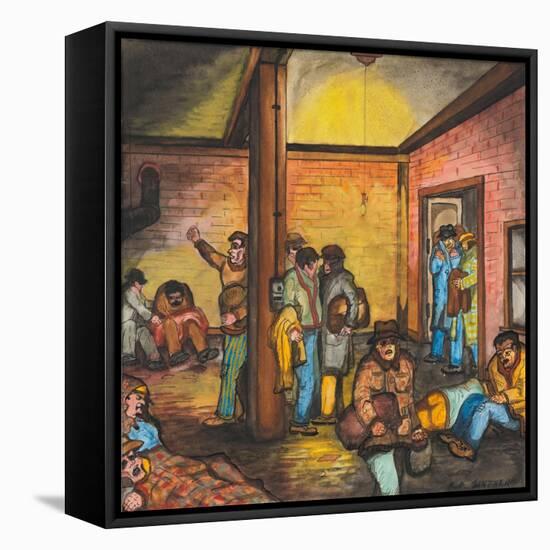 A Brick-Walled Room in an Abandoned Hall-Ronald Ginther-Framed Premier Image Canvas