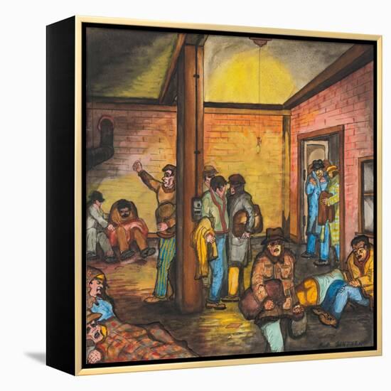 A Brick-Walled Room in an Abandoned Hall-Ronald Ginther-Framed Premier Image Canvas