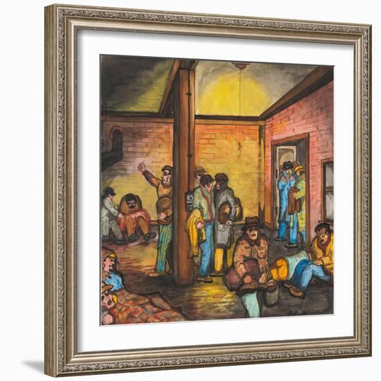 A Brick-Walled Room in an Abandoned Hall-Ronald Ginther-Framed Giclee Print