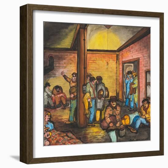 A Brick-Walled Room in an Abandoned Hall-Ronald Ginther-Framed Giclee Print