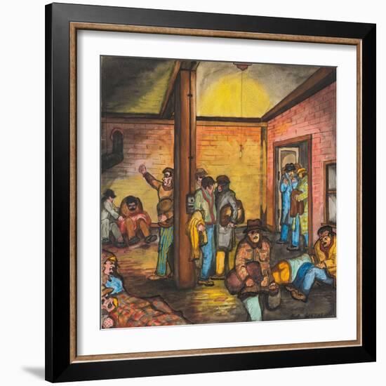 A Brick-Walled Room in an Abandoned Hall-Ronald Ginther-Framed Giclee Print