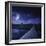 A Bridge across the River at Night Against Starry Sky, Russia-null-Framed Photographic Print