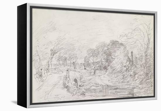 A Bridge Near Salisbury Court, C.1829 (Graphite on Paper)-John Constable-Framed Premier Image Canvas