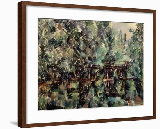 A Bridge over a Pond, C1898-Paul Cézanne-Framed Giclee Print