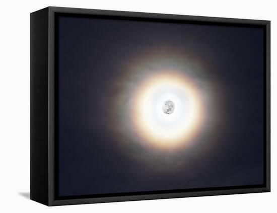 A Bright Halo around the Full Moon-Stocktrek Images-Framed Premier Image Canvas