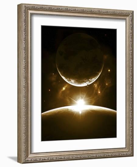 A Bright Morning as the Sunrise over the Planet Breaks the Edge for a Marvelous Sight-Stocktrek Images-Framed Photographic Print