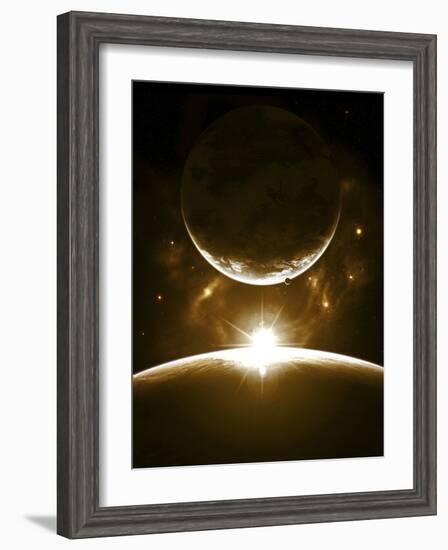 A Bright Morning as the Sunrise over the Planet Breaks the Edge for a Marvelous Sight-Stocktrek Images-Framed Photographic Print