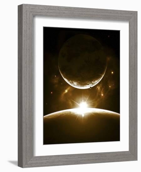 A Bright Morning as the Sunrise over the Planet Breaks the Edge for a Marvelous Sight-Stocktrek Images-Framed Photographic Print