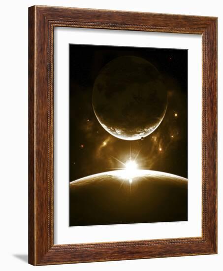 A Bright Morning as the Sunrise over the Planet Breaks the Edge for a Marvelous Sight-Stocktrek Images-Framed Photographic Print