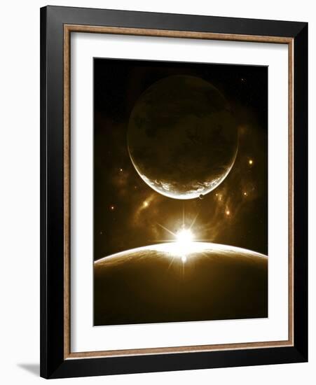 A Bright Morning as the Sunrise over the Planet Breaks the Edge for a Marvelous Sight-Stocktrek Images-Framed Photographic Print