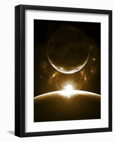 A Bright Morning as the Sunrise over the Planet Breaks the Edge for a Marvelous Sight-Stocktrek Images-Framed Photographic Print