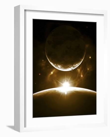 A Bright Morning as the Sunrise over the Planet Breaks the Edge for a Marvelous Sight-Stocktrek Images-Framed Photographic Print