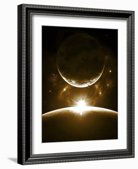 A Bright Morning as the Sunrise over the Planet Breaks the Edge for a Marvelous Sight-Stocktrek Images-Framed Photographic Print