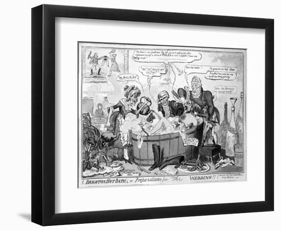 A Brighton Hot Bath, or Preparations for the Wedding, 1816-George Cruikshank-Framed Giclee Print