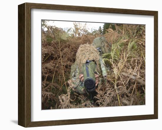 A British Army Sniper Team Dressed in Ghillie Suits-Stocktrek Images-Framed Photographic Print