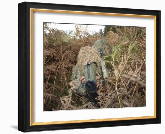 A British Army Sniper Team Dressed in Ghillie Suits-Stocktrek Images-Framed Photographic Print