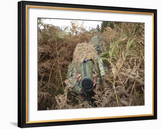 A British Army Sniper Team Dressed in Ghillie Suits-Stocktrek Images-Framed Photographic Print