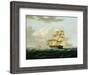 A British Frigate in Pursuit of a French Frigate-Thomas Buttersworth-Framed Giclee Print