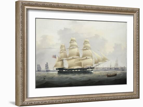 A British Merchantman off the South Coast-Samuel Walters-Framed Giclee Print