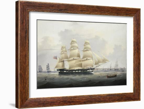 A British Merchantman off the South Coast-Samuel Walters-Framed Giclee Print