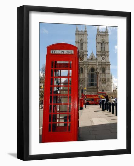 A British Telecom Red Phone Box-null-Framed Photographic Print