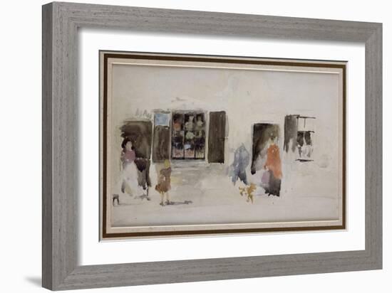 A Brittany Shop with Shuttered Windows-James Abbott McNeill Whistler-Framed Giclee Print