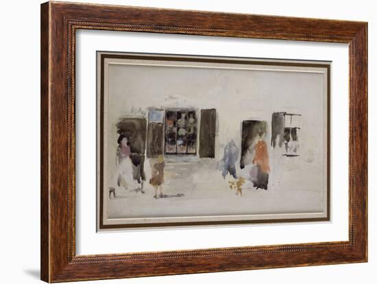 A Brittany Shop with Shuttered Windows-James Abbott McNeill Whistler-Framed Giclee Print