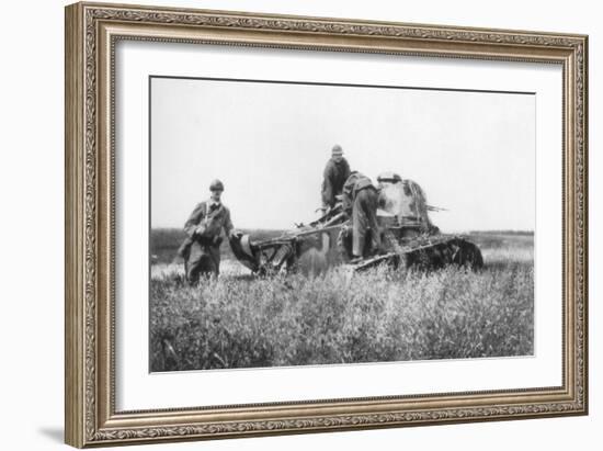 A Broken Down French Light Tank, Villers-Cotterets, Aisne, France, 1918-null-Framed Giclee Print