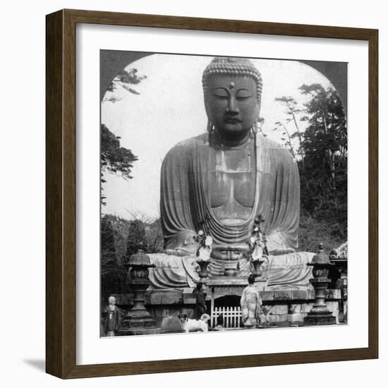 A Bronze Statue of Buddha, Kamakura, Japan, 1900s-BL Singley-Framed Photographic Print