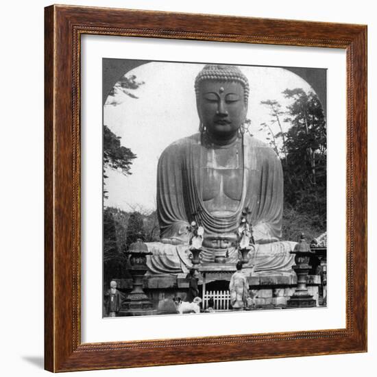 A Bronze Statue of Buddha, Kamakura, Japan, 1900s-BL Singley-Framed Photographic Print