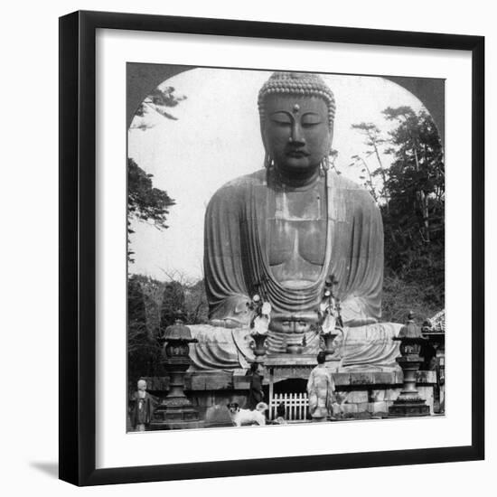 A Bronze Statue of Buddha, Kamakura, Japan, 1900s-BL Singley-Framed Photographic Print