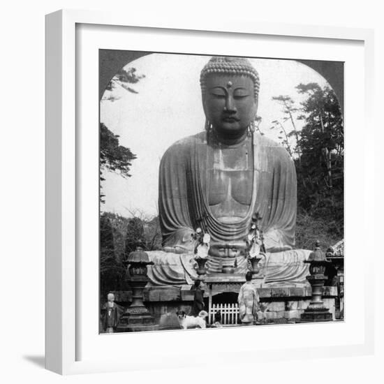 A Bronze Statue of Buddha, Kamakura, Japan, 1900s-BL Singley-Framed Photographic Print