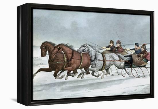 A Brush on the Snow-Currier & Ives-Framed Premier Image Canvas