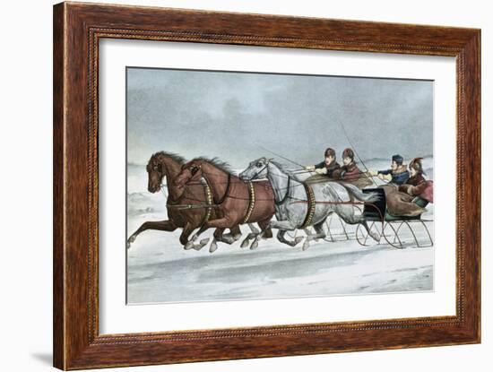 A Brush on the Snow-Currier & Ives-Framed Giclee Print