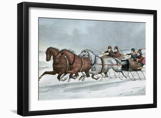 A Brush on the Snow-Currier & Ives-Framed Giclee Print
